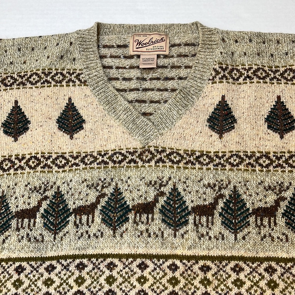 Woolrich Colorwork Wool Sweater -size Medium